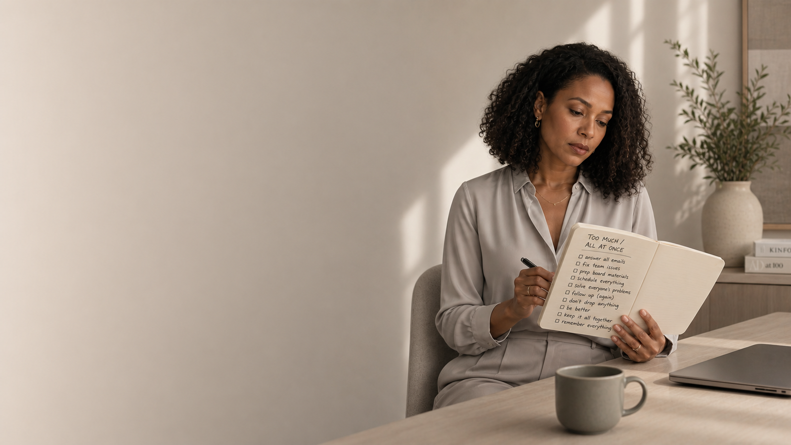 Woman with Long To Do List